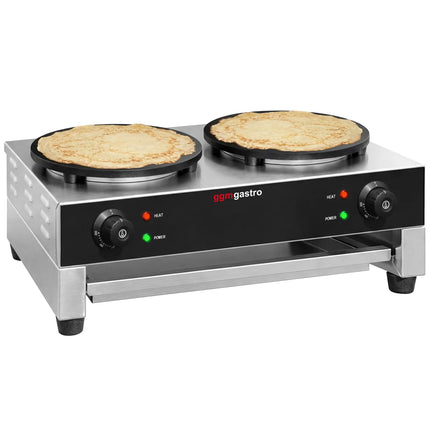 GGM Gastro Commercial Crepe Maker - Double - 2x400mm - incl. crepe spreader