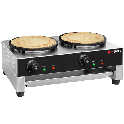 GGM Gastro Commercial Crepe Maker - Double - 2x400mm - incl. crepe spreader