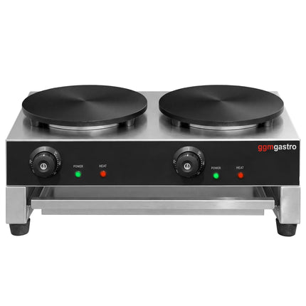 GGM Gastro Commercial Crepe Maker - Double - 2x400mm - incl. crepe spreader