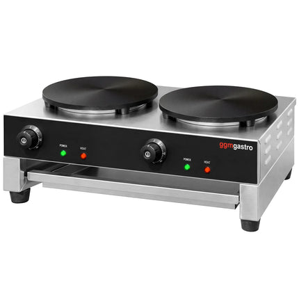 GGM Gastro Commercial Crepe Maker - Double - 2x400mm - incl. crepe spreader