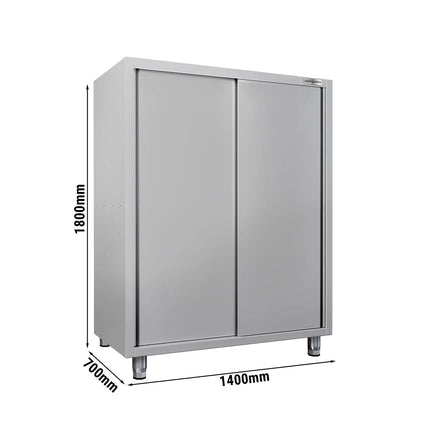 GGM Gastro Commercial Crockery Cabinet ECO - 1400x700mm - 2 Sliding Doors - Height: 1800mm