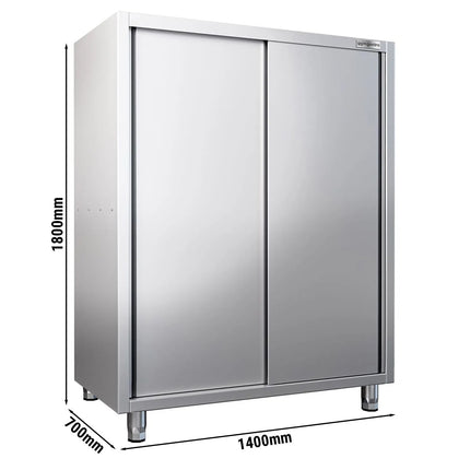 GGM Gastro Commercial Crockery Cabinet PREMIUM - 1400x700mm - 2 Sliding Doors - Height: 1800mm