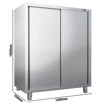 GGM Gastro Commercial Crockery Cabinet PREMIUM - 1600x700mm - 2 Sliding Doors - Height: 1800mm