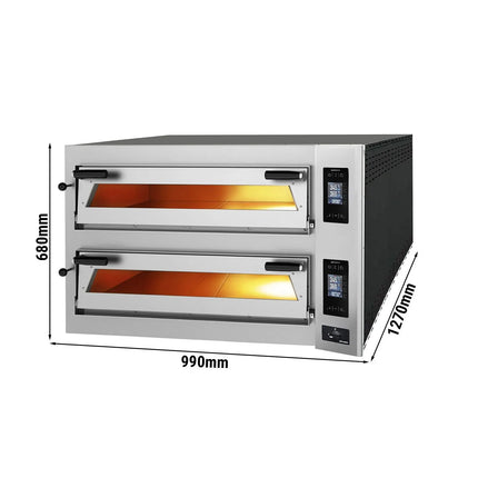 GGM Gastro Commercial Deep Double-Deck Electric Pizza Oven Digital – 6+6 pizzas Ø35 cm - 400°C - Soft-Touch