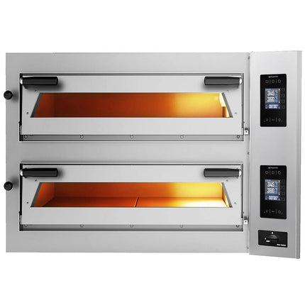 GGM Gastro Commercial Deep Double-Deck Electric Pizza Oven Digital – 6+6 pizzas Ø35 cm - 400°C - Soft-Touch