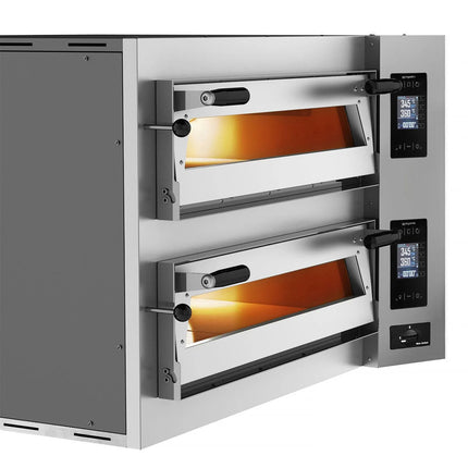 GGM Gastro Commercial Deep Double-Deck Electric Pizza Oven Digital – 6+6 pizzas Ø35 cm - 400°C - Soft-Touch