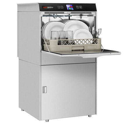 GGM Gastro Commercial Dishwasher - 500mm Basket - Digital Controls - 6kW - with Drain, Rinse Aid & Detergent Pumps