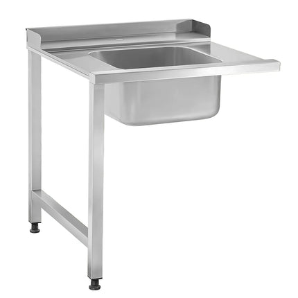 GGM Gastro Commercial Dishwasher Inlet Table with sink for Pass-Through Dishwashers - 1200mm - Mounted left - with 1 bowl - for DSOZ445N