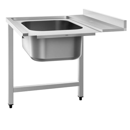 GGM Gastro Commercial Dishwasher Inlet Table with sink for Pass-Through Dishwashers - 800mm - Left Hand -  for DSHI1080WD