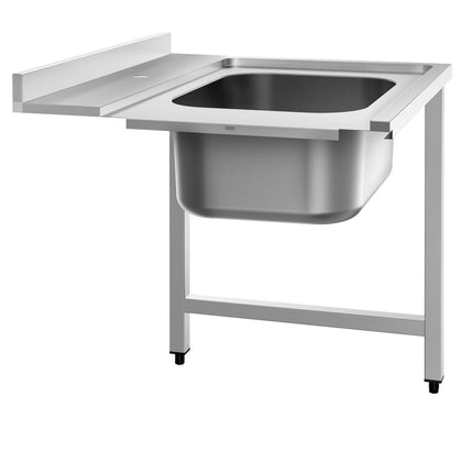 GGM Gastro Commercial Dishwasher Inlet Table with sink for Pass-Through Dishwashers - 800mm - Right Hand -  for DSHI1080WD