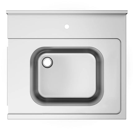 GGM Gastro Commercial Dishwasher Inlet Table with sink for Pass-Through Dishwashers - 800mm - Right Hand -  for DSHI1080WD