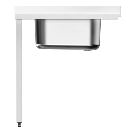 GGM Gastro Commercial Dishwasher Inlet Table with sink for Pass-Through Dishwashers - 800mm - Left Hand -  for DSHI1080WD
