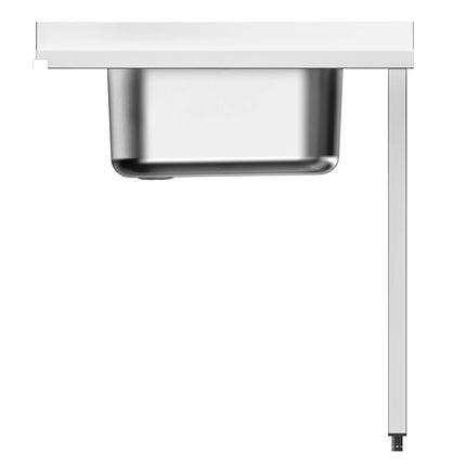 GGM Gastro Commercial Dishwasher Inlet Table with sink for Pass-Through Dishwashers - 800mm - Right Hand -  for DSHI1080WD