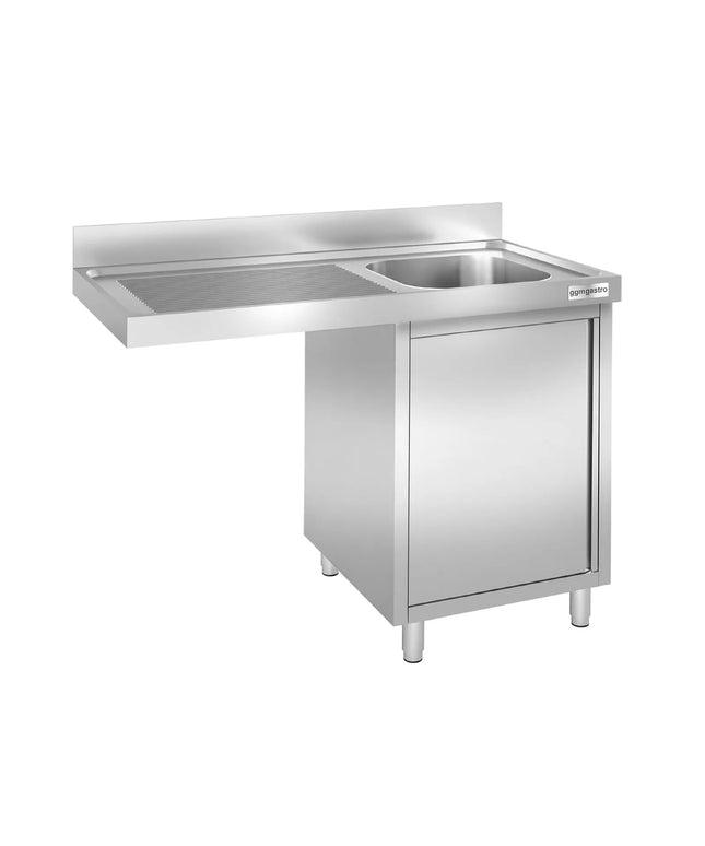 GGM Gastro Commercial Dishwasher Sink with Cupboard PREMIUM - 1200x600mm - 1 Bowl, Right-Hand Bowl