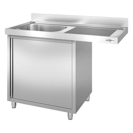 GGM Gastro Commercial Dishwasher Sink with Cupboard PREMIUM - 1200x600mm - 1 Bowl, Left-Hand Bowl
