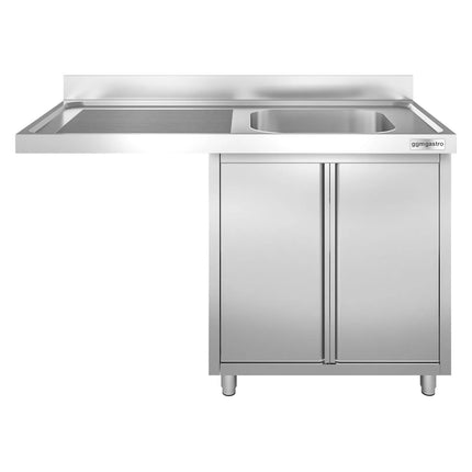 GGM Gastro Commercial Dishwasher Sink with Cupboard PREMIUM - 1400x600mm - 1 Bowl, Right-Hand Bowl