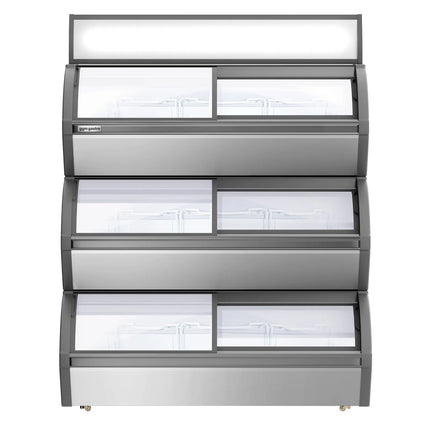 GGM Gastro Commercial Display Chest Freezer (Glass Surround) - 1200x900mm - 420 L - With 6 Sliding Glass Lids - 3 separate cooling levels - For UK