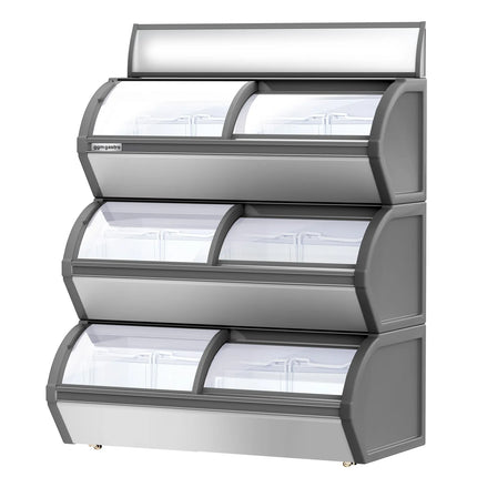 GGM Gastro Commercial Display Chest Freezer (Glass Surround) - 1200x900mm - 420 L - With 6 Sliding Glass Lids - 3 separate cooling levels - For UK