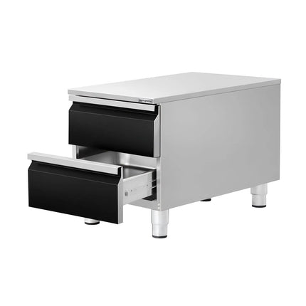 GGM Gastro Commercial Drawer Cabinet - Black Titanium - with 2 Drawers - 400x620mm