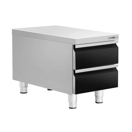 GGM Gastro Commercial Drawer Cabinet - Black Titanium - with 2 Drawers - 400x620mm