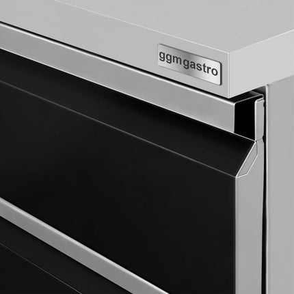 GGM Gastro Commercial Drawer Cabinet - Black Titanium - with 2 Drawers - 400x620mm