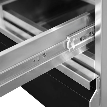 GGM Gastro Commercial Drawer Cabinet - Black Titanium - with 2 Drawers - 400x620mm