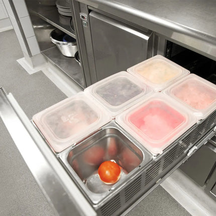 GGM Gastro Commercial Drawer Cabinet PREMIUM - Stainless Steel - with 2 Drawers & 100mm Upstand - 500x700mm