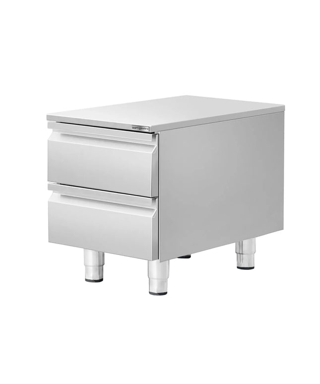 GGM Gastro Commercial Drawer Cabinet - Stainless Steel - with 2 Drawers - 400x560mm