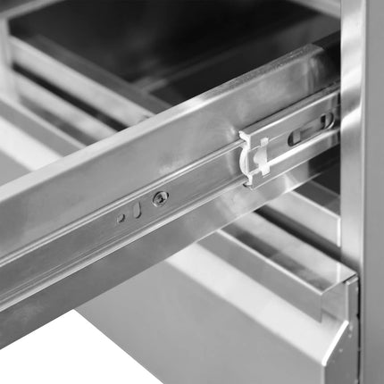 GGM Gastro Commercial Drawer Cabinet - Stainless Steel - with 2 Drawers - 400x620mm