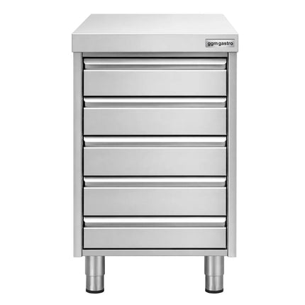 GGM Gastro Commercial Drawer Cabinet - Stainless Steel - with 5 Drawers - 500x700mm