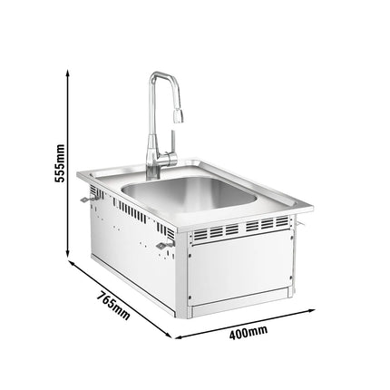 GGM Gastro Commercial Drop-in Hand Wash Sink – Stainless Steel – with tap - Hot & Cold Water Connection