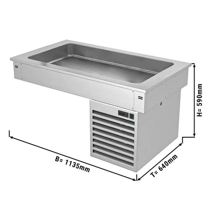GGM Gastro Commercial Drop-in Refrigerated Well - 1000mm - +2 to +8°C - 3x GN 1/1 - 190W
