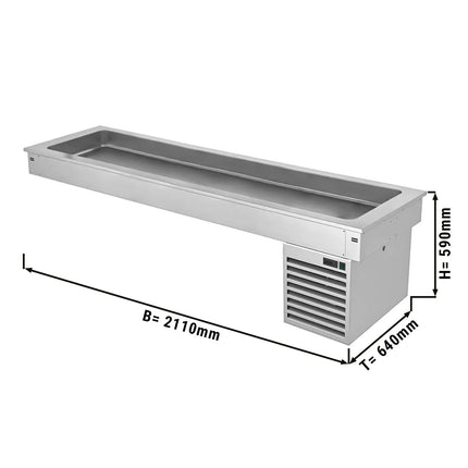 GGM Gastro Commercial Drop-in Refrigerated Well - 2100mm - +2 to +8°C - 6x GN 1/1 - 410W