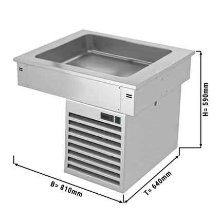 GGM Gastro Commercial Drop-in Refrigerated Well - 800mm - +2 to +8°C - 2x GN 1/1 - 190W