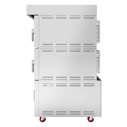 GGM Gastro Commercial Electric Bakery Convection Oven with Steam Injection with Humidity Control - Touchscreen Controls - 2 Baking Chambers - 10x 600x400mm (EN 60x40) - Black - with Prover Cabinet