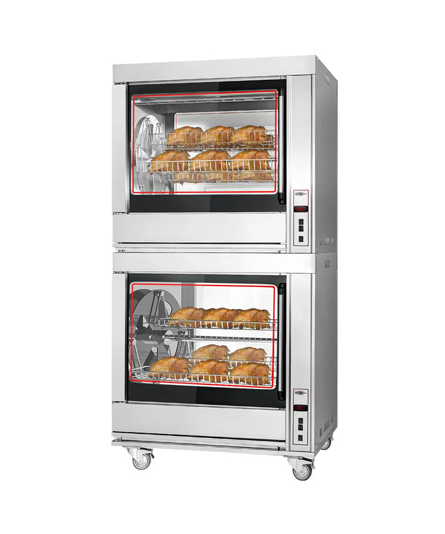 GGM Gastro Commercial Electric Basket Rotisserie Oven - 20kW - with 14 Rotary Baskets for up to up to 84 chickens