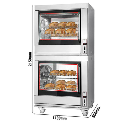 GGM Gastro Commercial Electric Basket Rotisserie Oven - 20kW - with 14 Rotary Baskets for up to up to 84 chickens