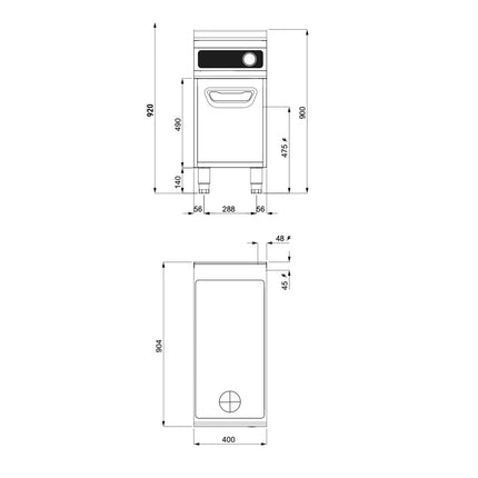 GGM Gastro Commercial Electric Bratt Pan - 4.8kW - 11.5L - 400mm - Bflex Digital