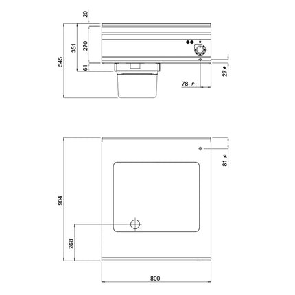 GGM Gastro Commercial Electric Bratt Pan - 9.6kW - 24L - 800mm