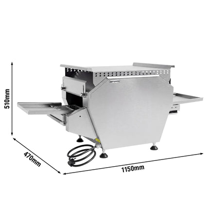 GGM Gastro Commercial Electric Chargrill Continuous Conveyor Grill - 0.47x1.15m - Countertop - 12 Burners - 3.6kW