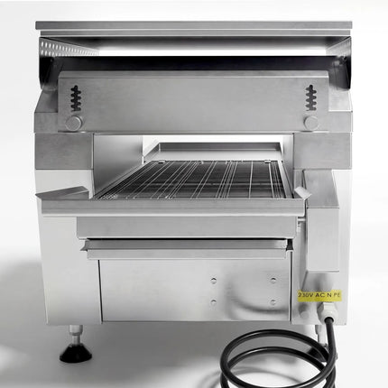 GGM Gastro Commercial Electric Chargrill Continuous Conveyor Grill - 0.47x1.15m - Countertop - 12 Burners - 3.6kW
