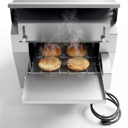 GGM Gastro Commercial Electric Chargrill Continuous Conveyor Grill - 0.47x1.15m - Countertop - 12 Burners - 3.6kW