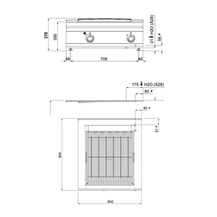 GGM Gastro Commercial Electric Chargrill Paolo 900 - 10.8kW - Countertop - 900mm Deep