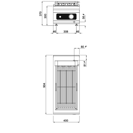 GGM Gastro Commercial Electric Chargrill Paolo 900 - 400mm - 900mm Deep - 1 Grill Grids - Bflex Digital Controls
