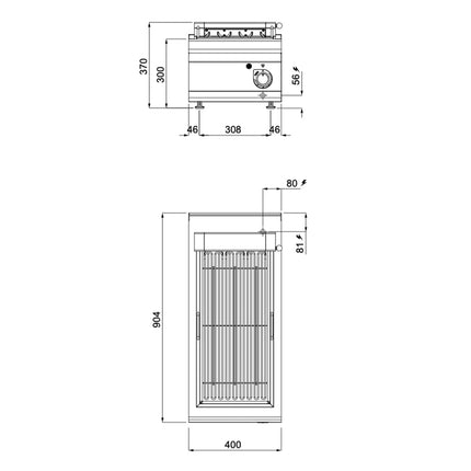 GGM Gastro Commercial Electric Chargrill PAOLO 900 - 5.4kW - Countertop - 900mm Deep
