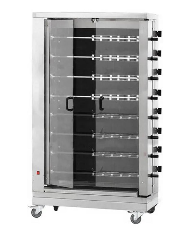 GGM Gastro Commercial Electric Chicken Rotisserie Oven - Glass-Ceramic - 38.4kW - with 8 Skewers for up to 48 chickens