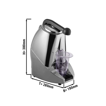 GGM Gastro Commercial Electric Citrus Juicer - 570W - 10.31kg - with press arm, dishwasher-safe parts up to 90°C - Silver (Single)