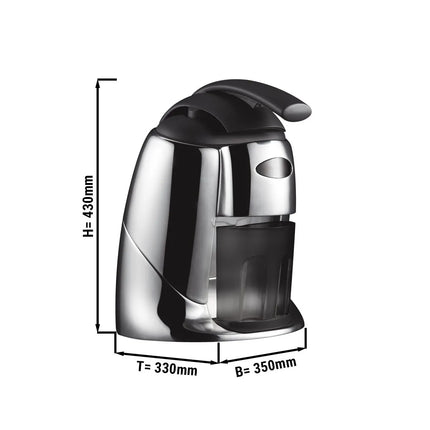 GGM Gastro Commercial Electric Citrus Juicer - 570W - 14.5kg - with press arm, dishwasher-safe parts, dual cones, 1300/1600rpm - Silver (Double)