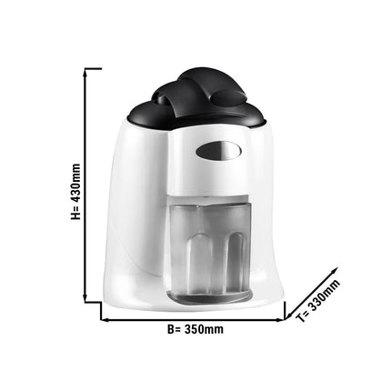 GGM Gastro Commercial Electric Citrus Juicer - 570W - 14.5kg - with press arm, interchangeable cones, dishwasher-safe parts - White (Double)