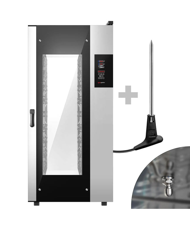 GGM Gastro Commercial Electric Combi Oven - Digital Controls - 20x GN 1/1 or 10x GN 2/1 - incl. Automatic washing system, Core temperature probe, HACCP monitoring & USB